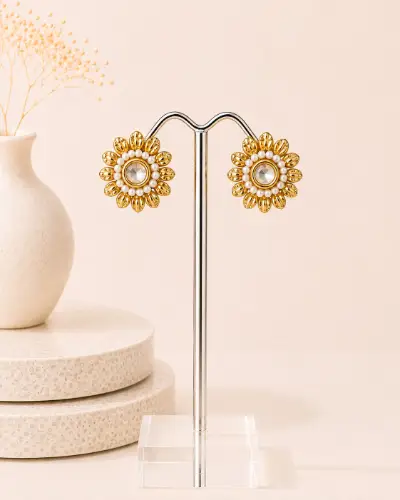 Gold Plated Stud Earring — Earring, RW1887