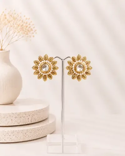 Gold Plated Stud Earring — Earring, RW1880