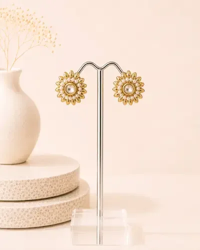 Gold Plated Stud Earring — Earring, RW1888