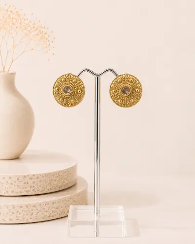 Gold Plated Stud Earring — Earring, RW1884