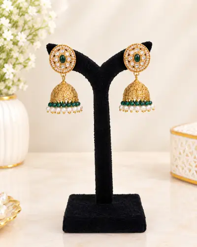 Gold Plated Jhumka Earring — Earring, RW3012