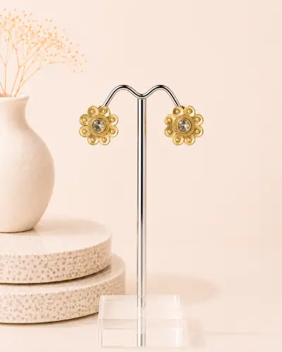 Gold Plated Stud Earring — Earring, RW1890