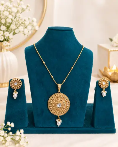 Gold Plated Pendent Set — Pendent Set, RW2711
