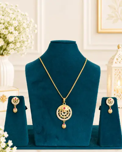 Gold Plated Pendent Set — Pendent Set, RW2716
