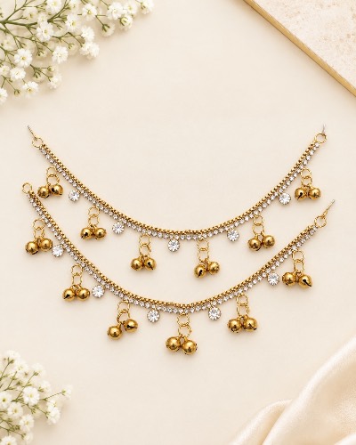 Gold Plated Kashmiri Ear Chain — Ear Chain, RW2681