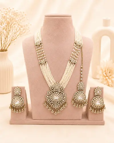 Kundan Long Necklace Necklace — Necklace, RW1807