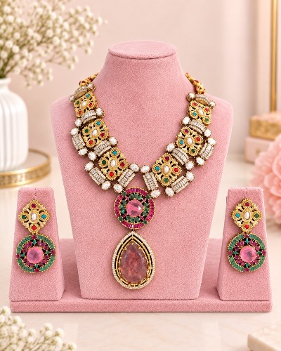 Doublet Moissanite Sabyasachi Necklace — Necklace, RW2199
