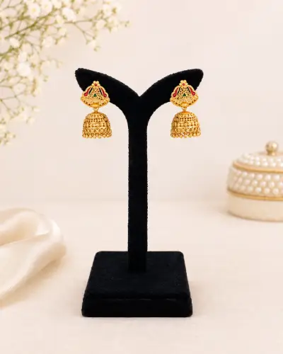 Gold Plated Jhumka Earring — Earring, RW2901