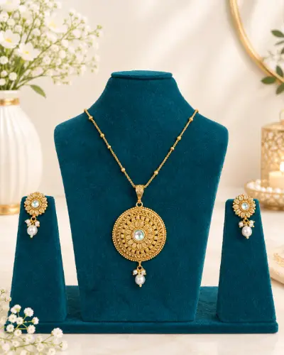 Gold Plated Pendent Set — Pendent Set, RW2713