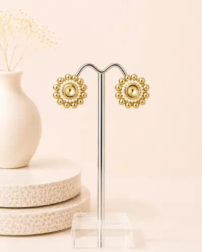 Gold Plated Stud Earring — Earring, RW1894