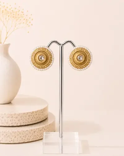 Gold Plated Stud Earring — Earring, RW1885