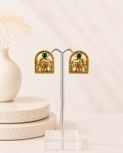 Gold Plated Stud Earring — Earring, RW1882
