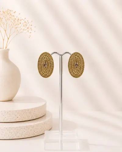Gold Plated Stud Earring — Earring, RW1881